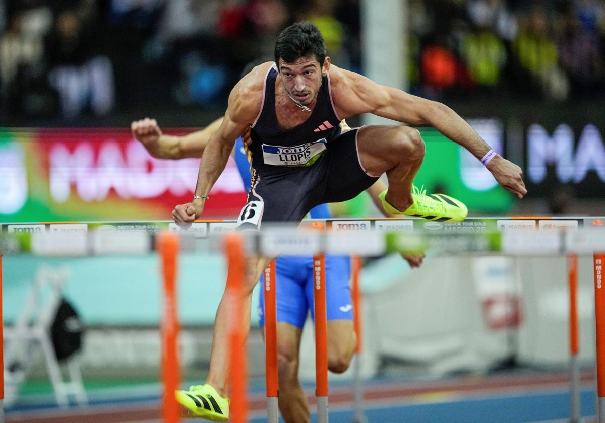 Quique Llopis, durante la semifinal del mitin de Madrid de este viernes.