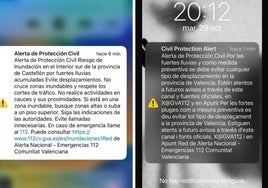 El mensate de este lunes (izq.) y el enviado el 29 de octubre.