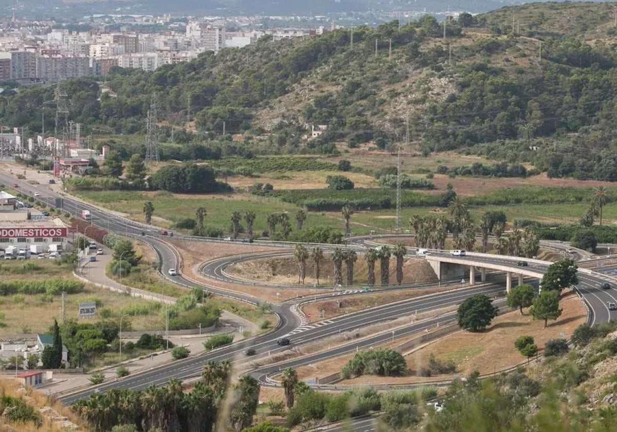 Acceso a la N-332 en Gandia.