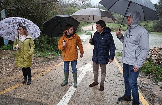 Mazón visita las zonas afectadas por el temporal