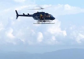 Borja, en su salto desde el helicóptero.