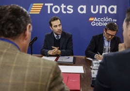 El ministro de Economía, Carlos Cuerpo, durante su visita a Valencia.