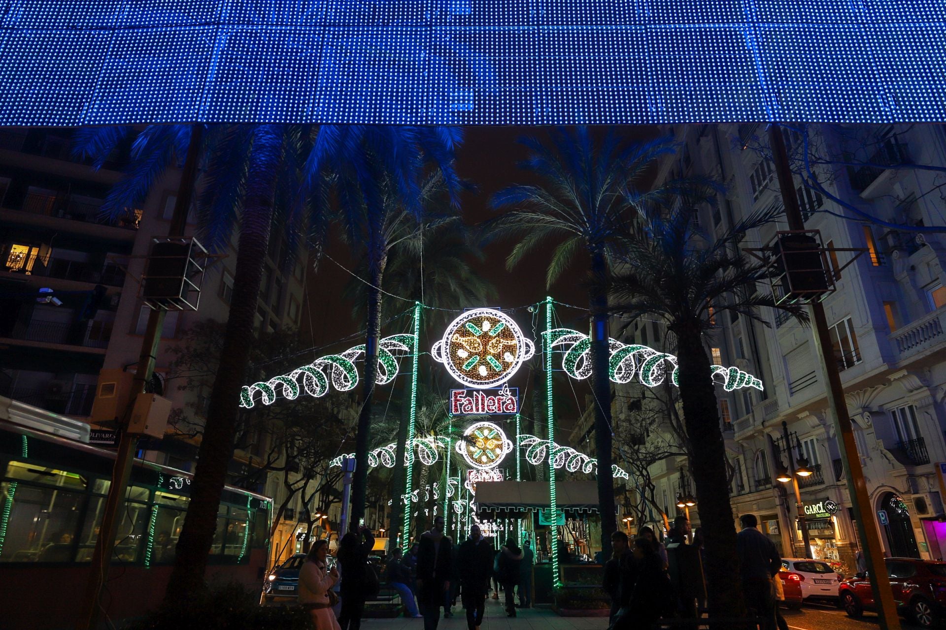 Encendido de luces en las Fallas de Valencia 2025