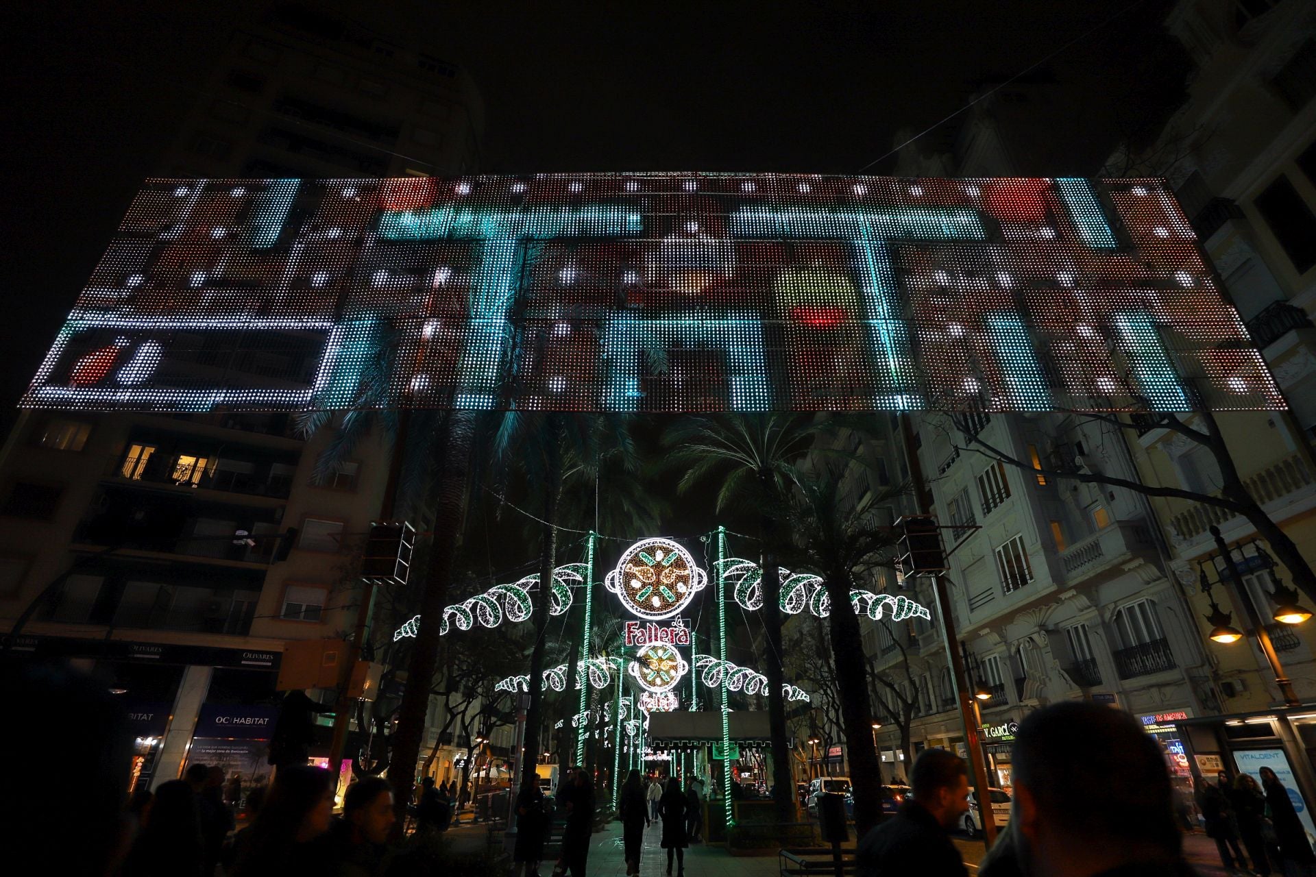 Encendido de luces en las Fallas de Valencia 2025