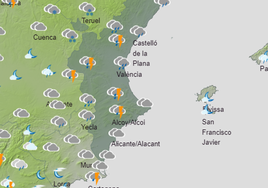 Previsión del tiempo durante el sábado en la Comunitat Valenciana.