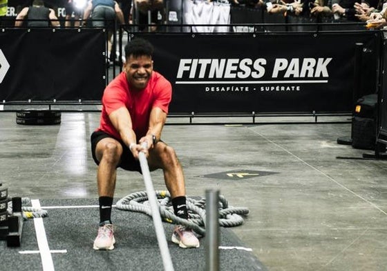 Un atleta durante una de las pruebas en Feria Valencia.