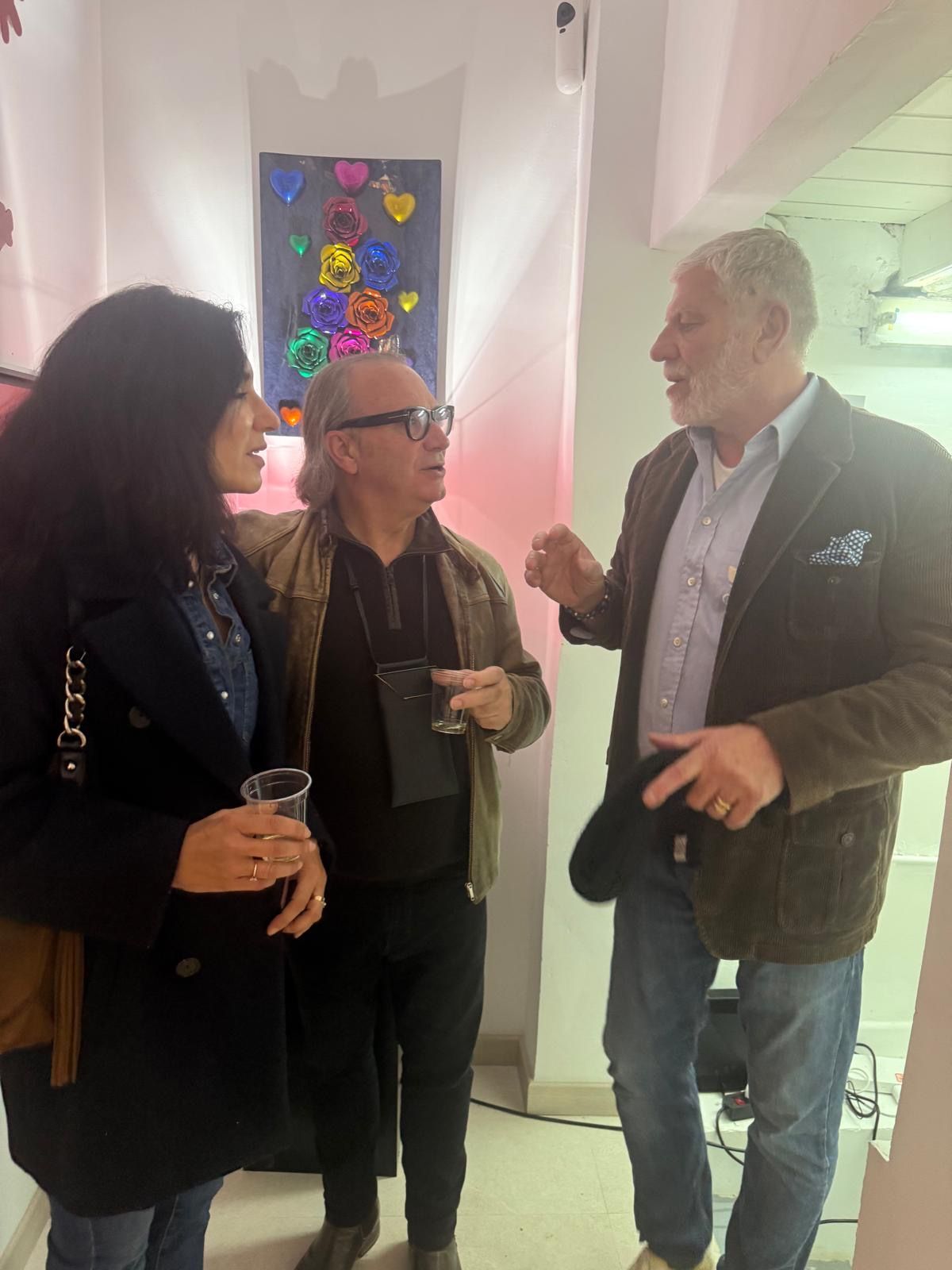 María José Gratacós, Luis Sendra y Stephane Alaux en la inauguración de la Galería Alaux.