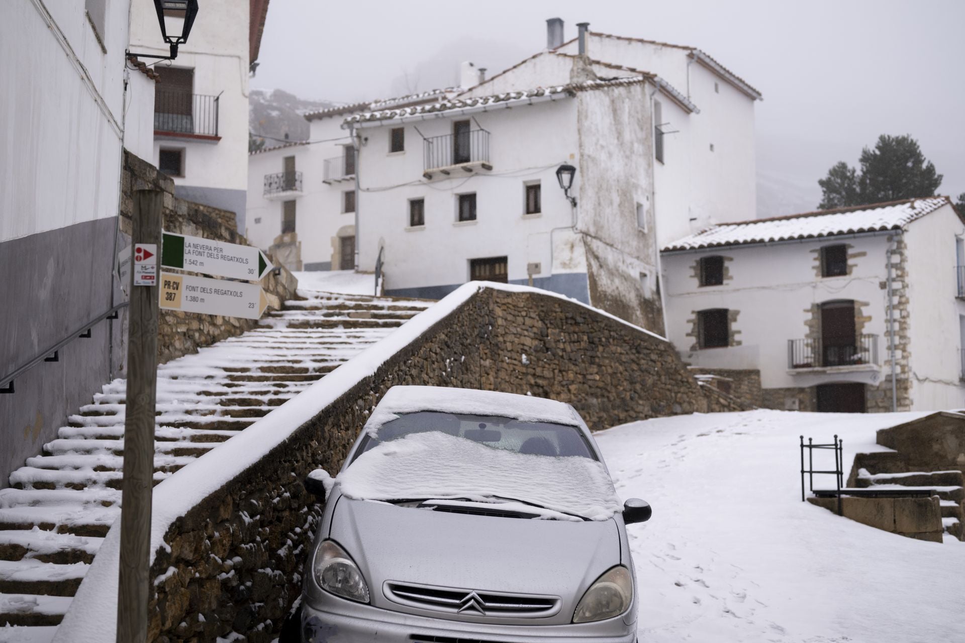 Nieve en Ares del Maestrat este viernes.