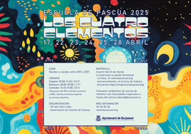 Detalle del cartel anunciador de la escuela de Pascua.
