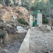 El canal de Benagéber, aterrado por grandes desplomes de una ladera a raíz de la dana del 29 de octubre.