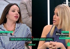 Naiara Más y Afra Blanco durante su discusión.