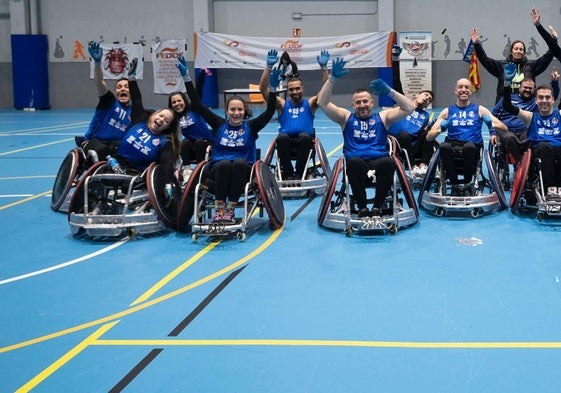 Jugadores de rugby adaptado.