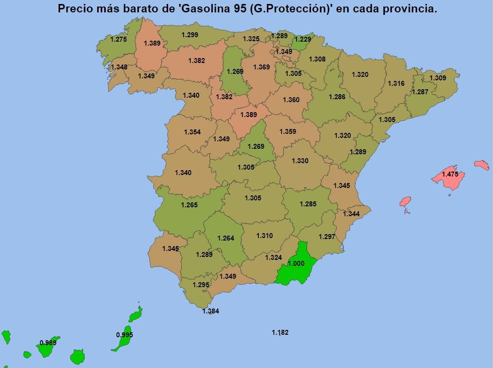 Precios más baratos de la gasolina el 20 de marzo de 2025.