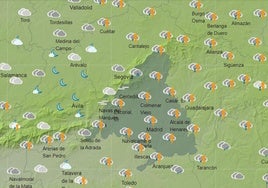 Mapa previsto para el sábado.