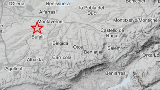 Epicentro del terremoto registrado en la noche de este martes.