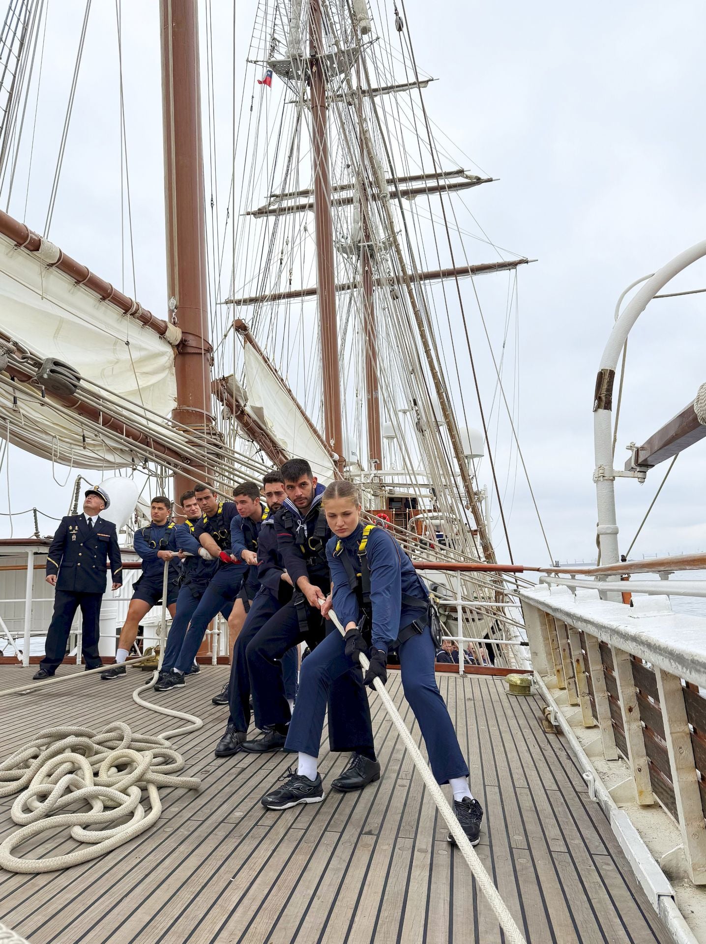 Las fotos de Leonor en el Juan Sebastián Elcano para celebrar el ecuador de su travesía