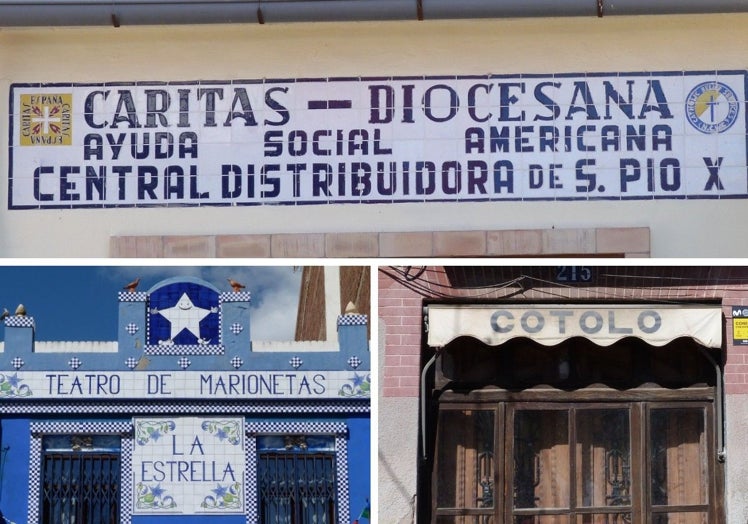 Rótulos en la zona marítima.