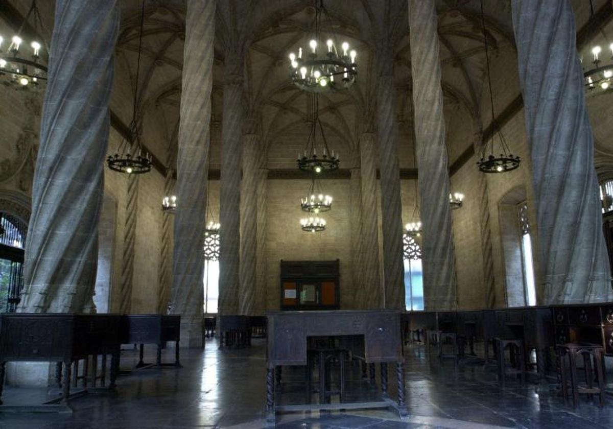 Interior de la Lonja de Valencia.