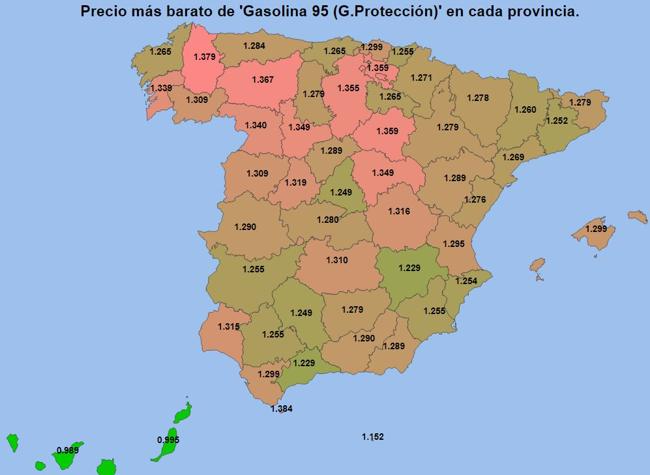 Precios más baratos de la gasolina el 17 de abril de 2025.