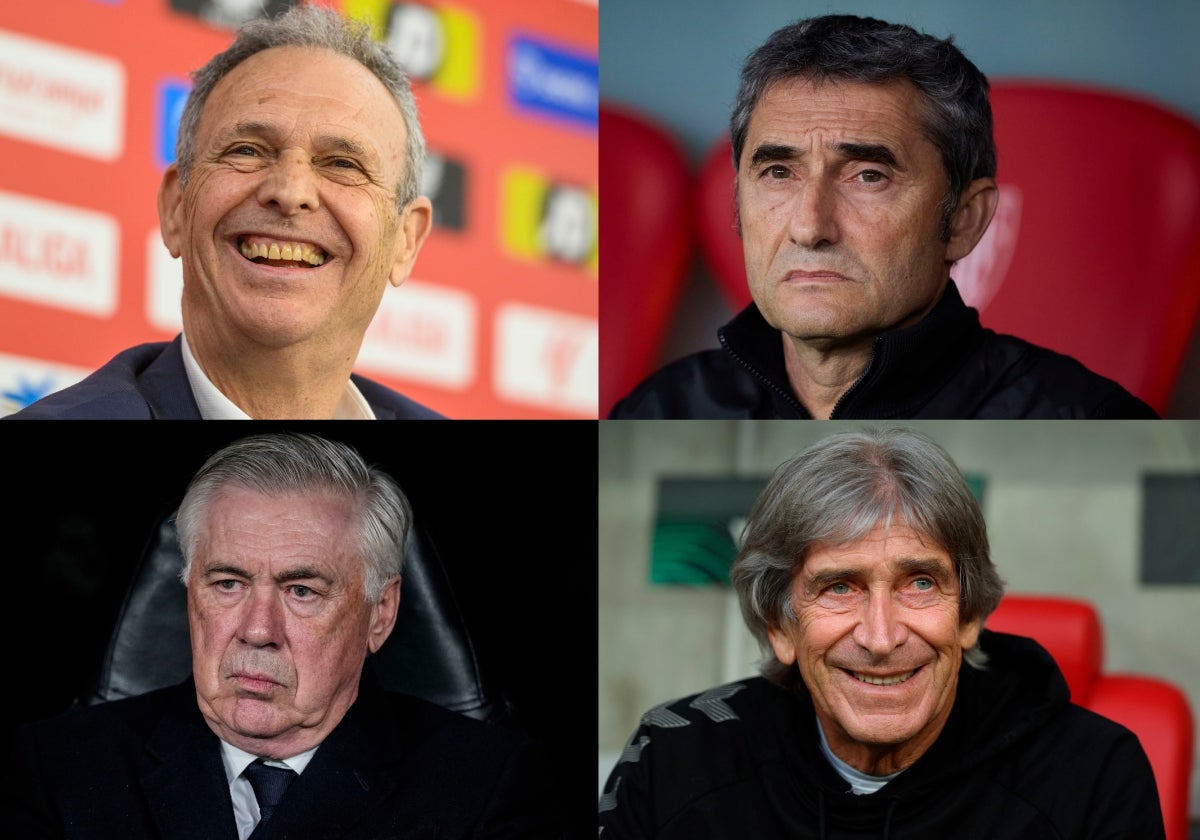 Las canas invaden los banquillos del fútbol español