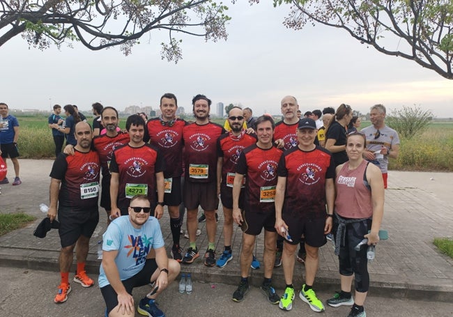 Miembros del Correcansinos después de disputar una de las carreras del Circuito Popular de Valencia.