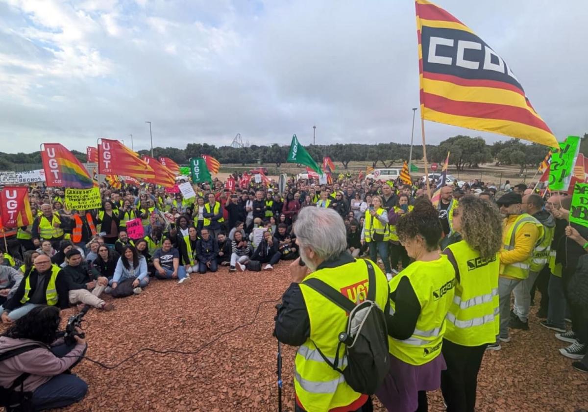 Huelga de los trabajadores de PortAventura.