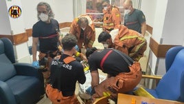 Atención de uno de los residentes.