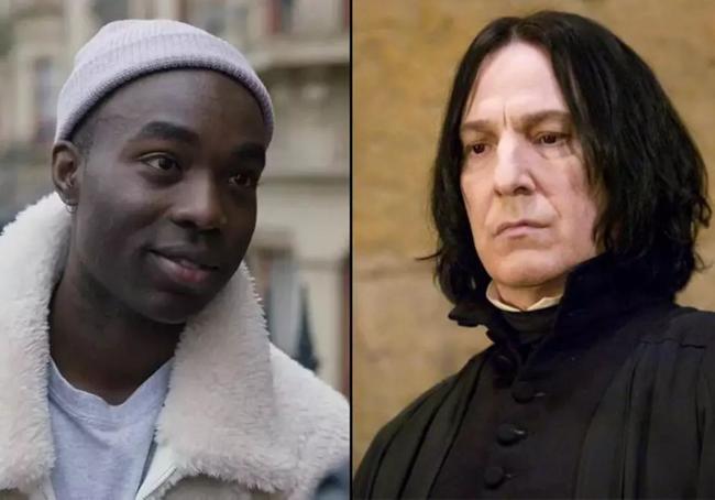 Paapa Essiedu y Alan Rickman como Severus Snape