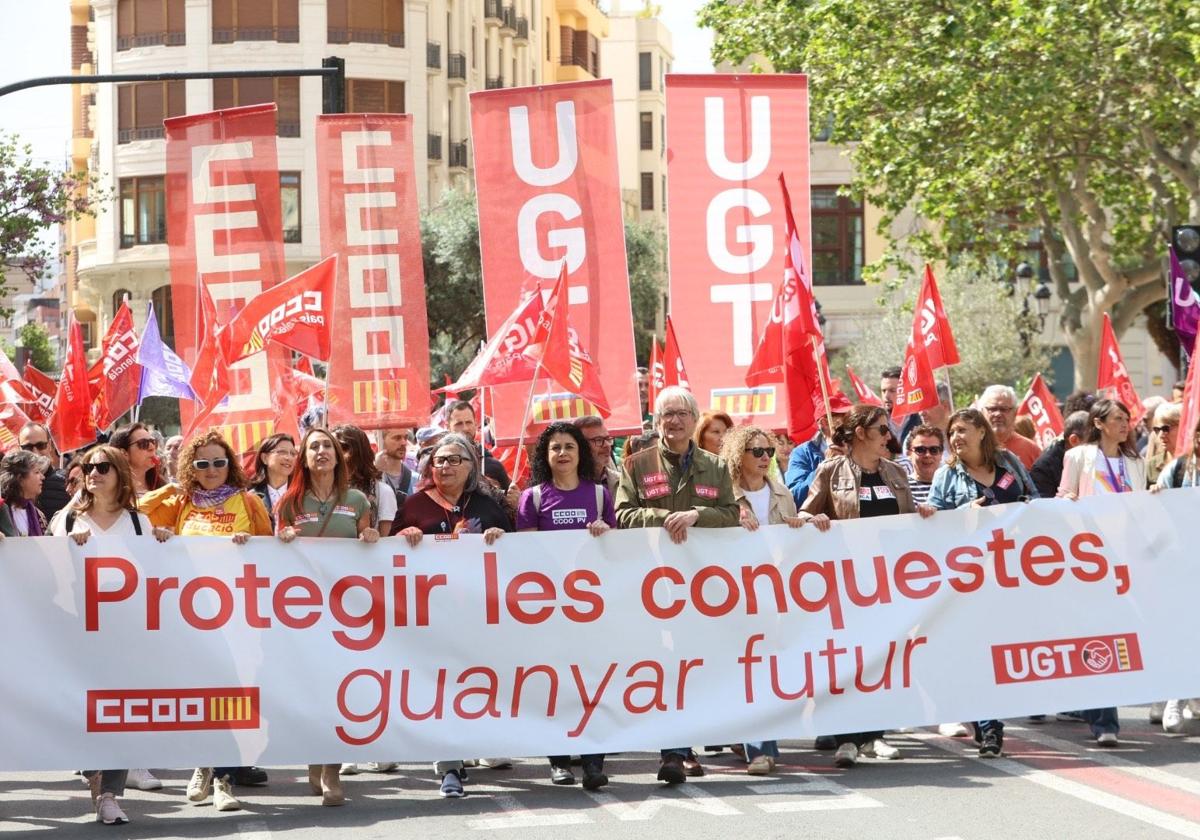 Manifestación por el Día del Trabajador en Valencia