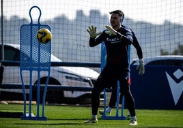 Andrés Fernández, en un entrenamiento.