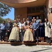 Llegada de la comitiva oficial a los festejos del Gremio de Artistas Falleros.