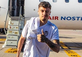 Iván Jaime, durante el desplazamiento a Las Palmas.