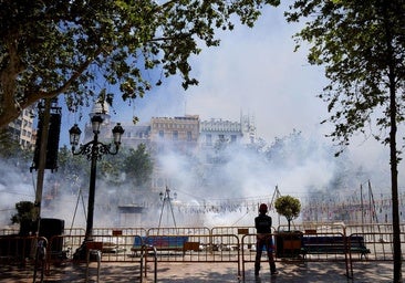 Un momento del disparo de la mascLetà de este domingo.