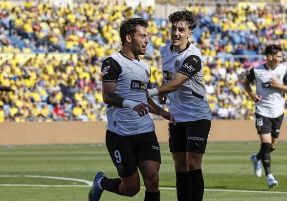 Hugo Duro celebra un gol ante Las Palmas.