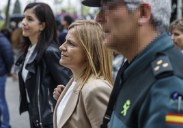 Pilar Bernabé, antes de comparecer como testigo ante la jueza en la Ciudad de la Justicia.