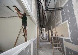 Obras en un colegio de Valencia.