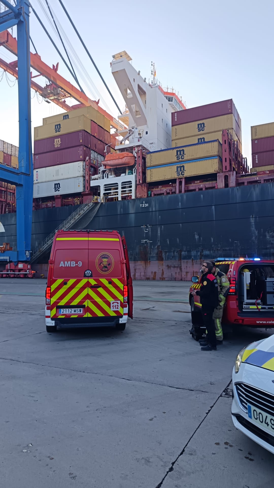 Un conato de incendio en el puerto de Valencia moviliza a los bomberos