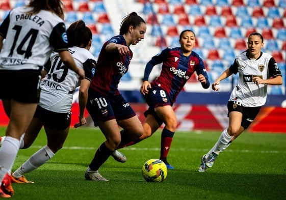 Último derbi femenino de la ciudad, el disputado este mismo año en el estadio del Levante.