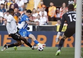 Javi López y Sivera, en el partido de ida.