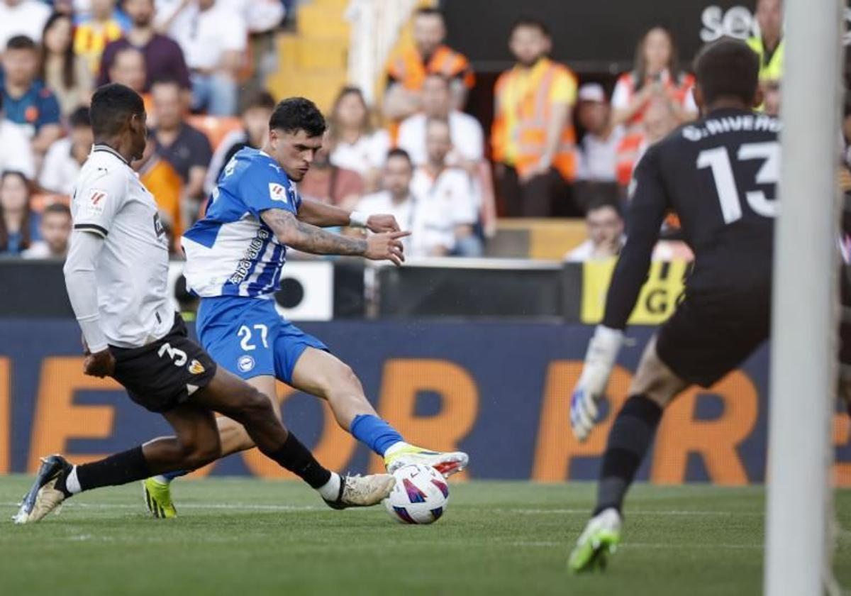 Javi López y Sivera, en el partido de ida.