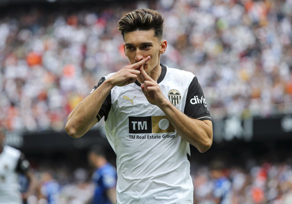 Pepelu, celebrando su tanto ante el Getafe.