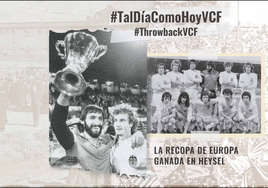 La foto de los jugadores del Valencia CF que ganaron la Recopa de Europa frente al Arsenal en 1980.