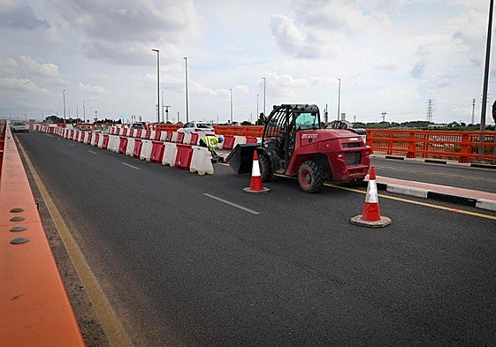 Tramo del puente en obras