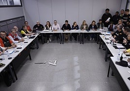 Un momento de la reunión del Cecopi.