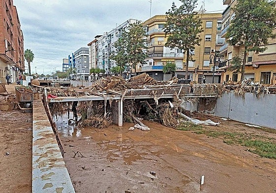 Tramo del barranco de la Saleta a su paso por Aldaia.