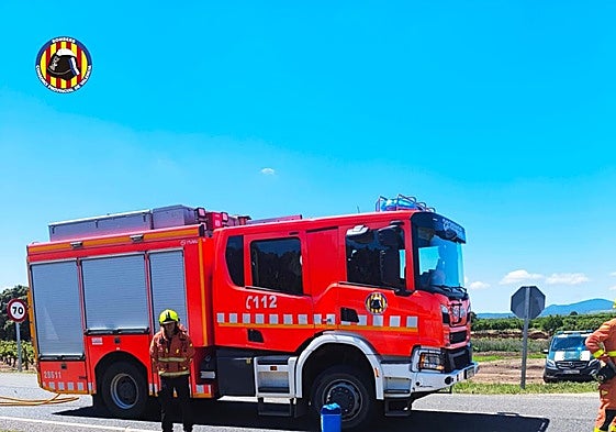 Estado de la moto tras el impacto.