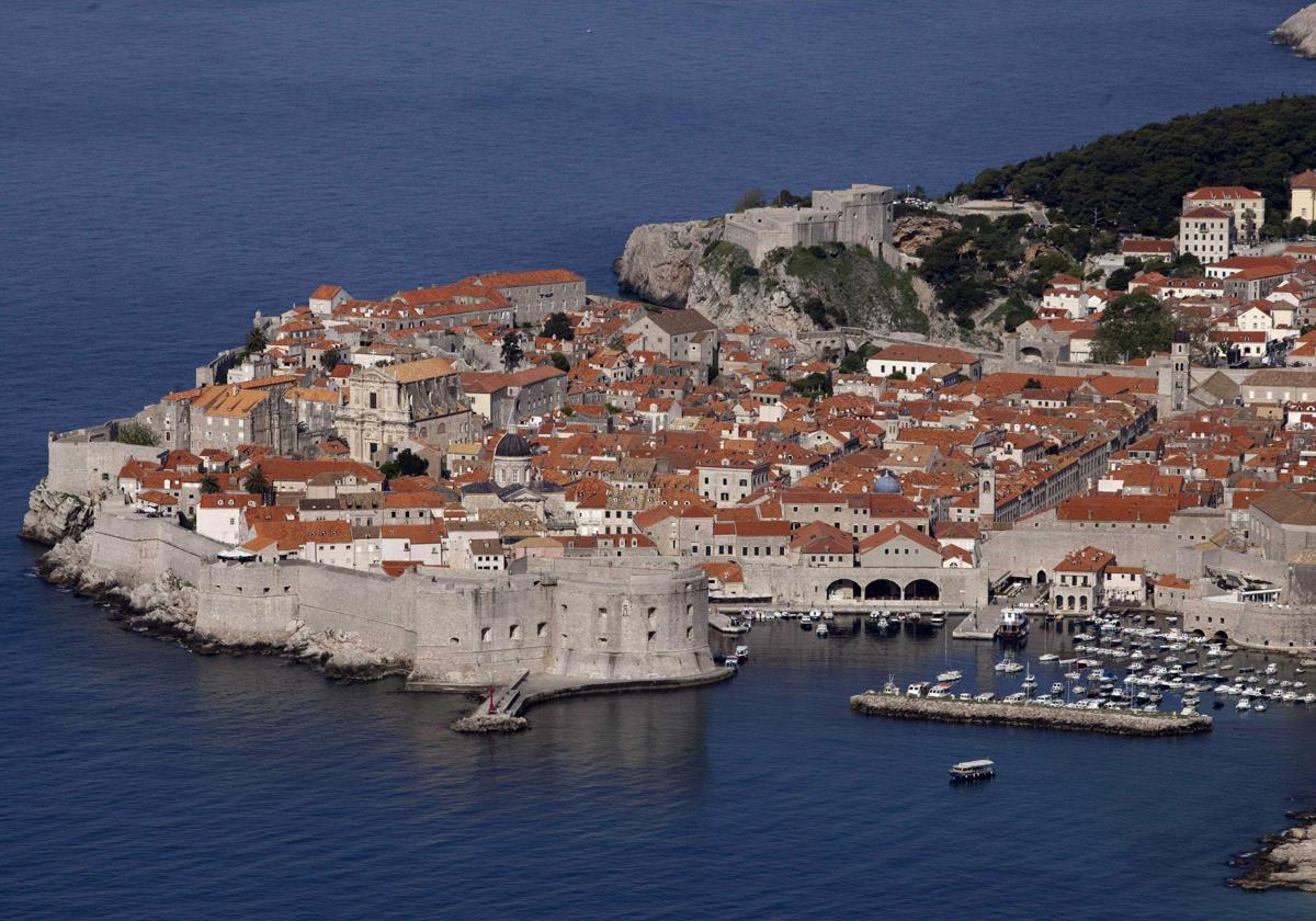 Vista aérea de Dubrovnik, Croacia