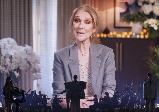 Céline Dion, durante su videomensaje en la primera semifinal de Eurovisión.