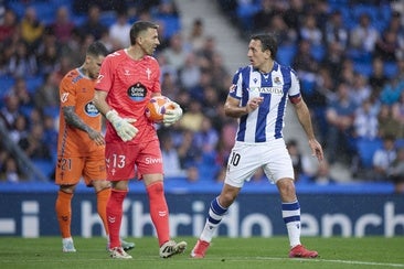 Vicente Guaita, en un partido del Celta contra la Real Sociedad.