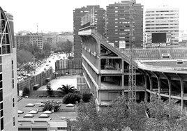 Imagen de archivo de la fachada de Mestalla recayente a la Avenida de Aragón.